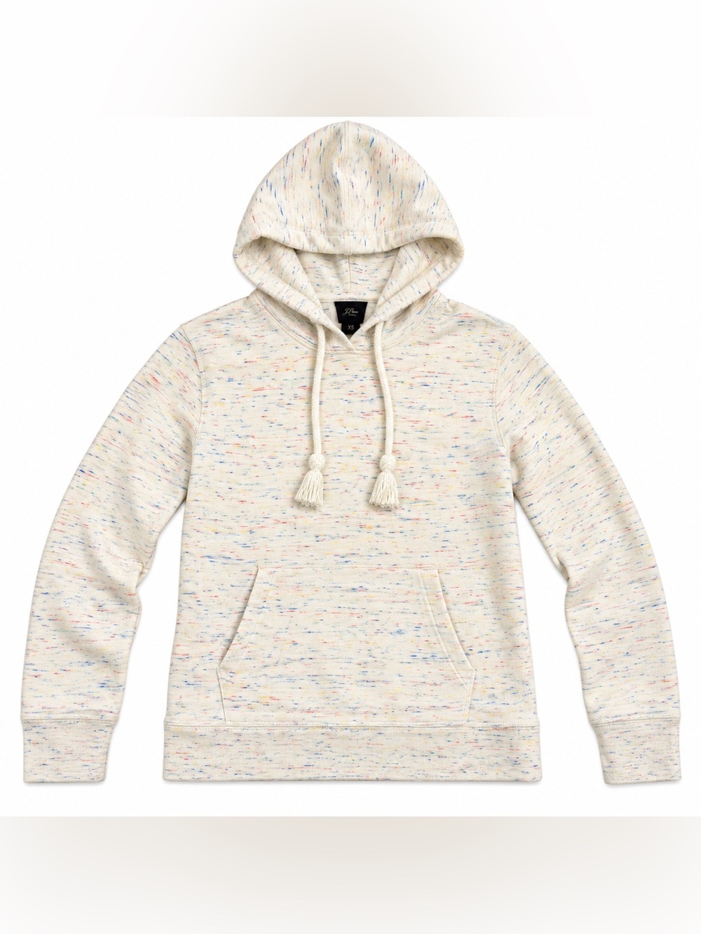 J.Crew Confetti Space-Dyed Hoodie Cream Multicolor XS